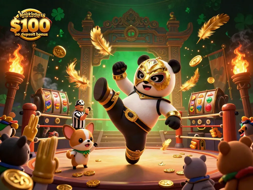 Celebrate the black lotus casino $100 no deposit bonus with a vibrant scene featuring playful characters and dynamic gambling elements.