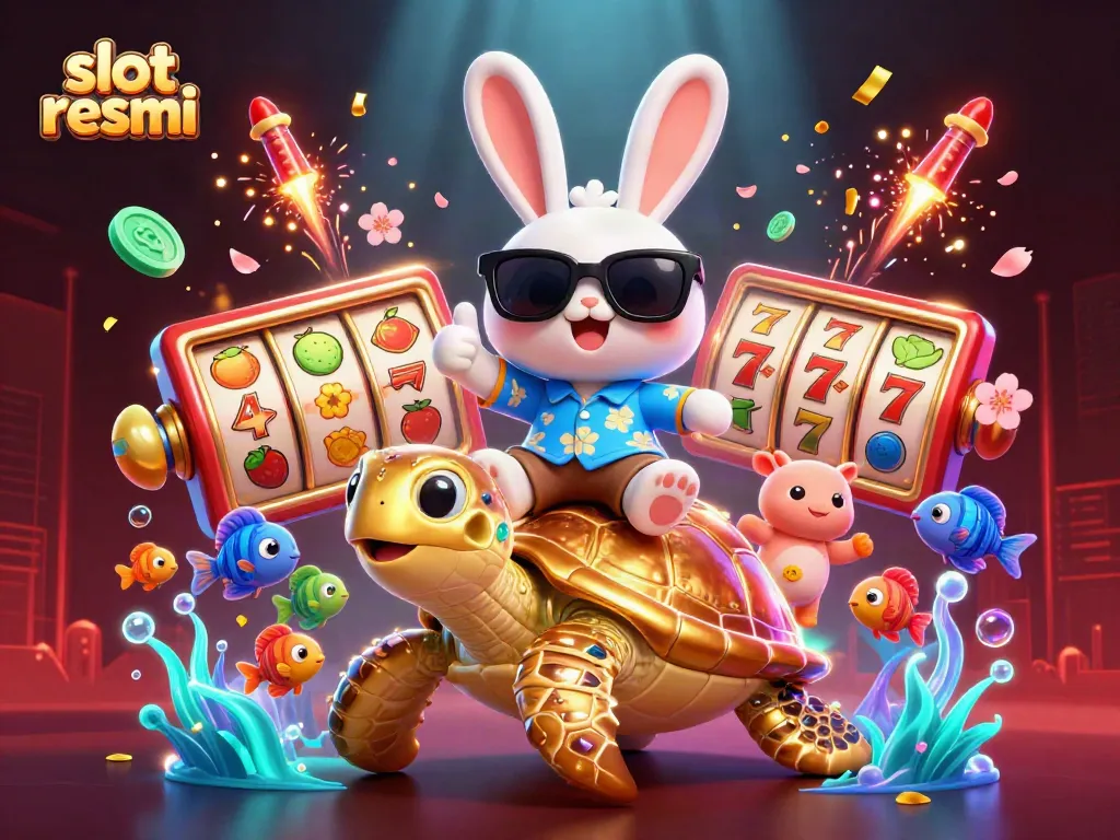 Experience the thrill with slot resmi's vibrant gaming world, featuring dynamic 3D elements and lively characters.