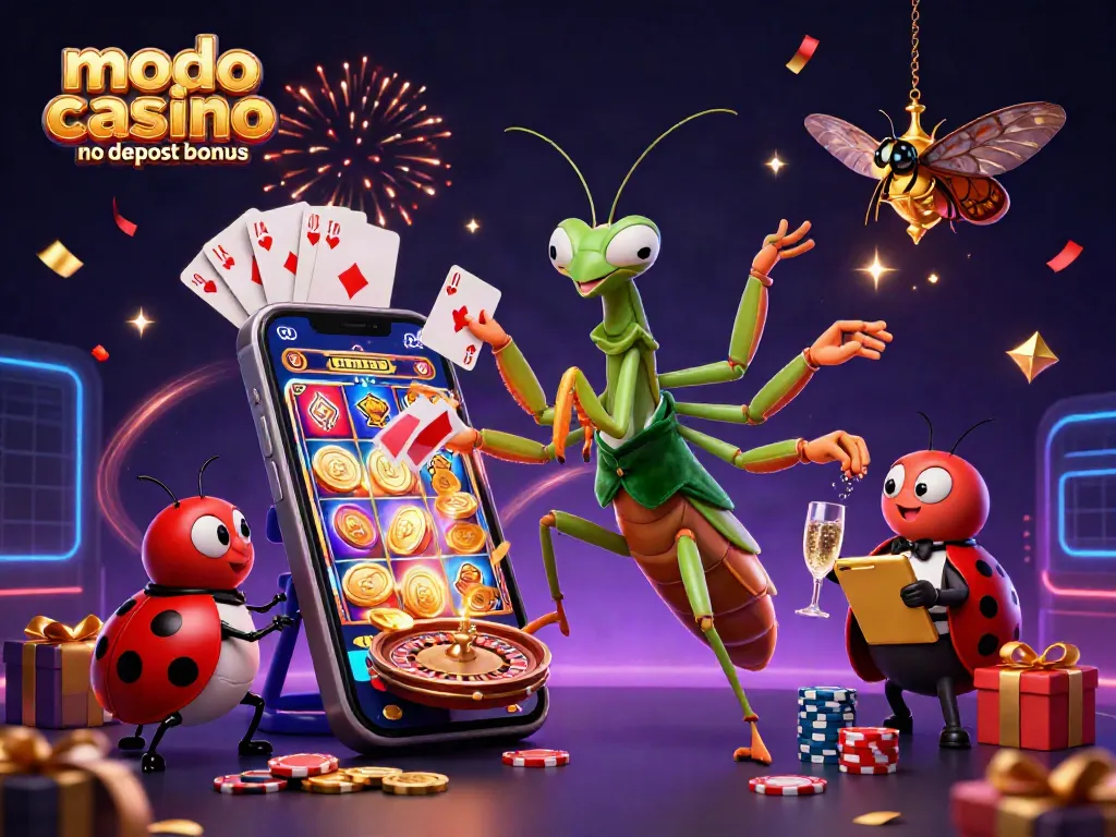 Engage in thrilling action with the modo casino no deposit bonus, featuring vibrant slot games and festive celebrations.