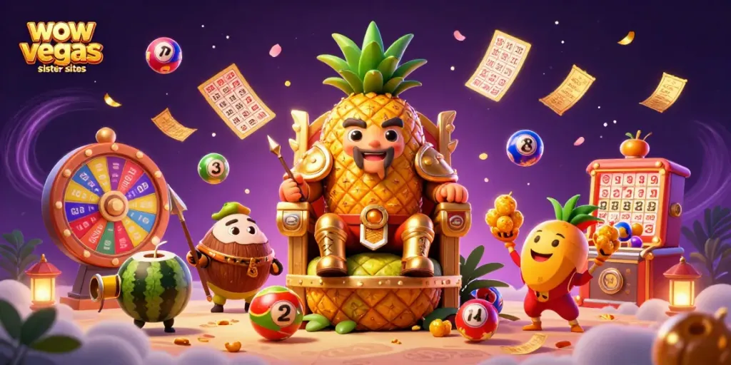 Play exciting games at wow vegas sister sites with vibrant golden characters and dynamic gaming elements.