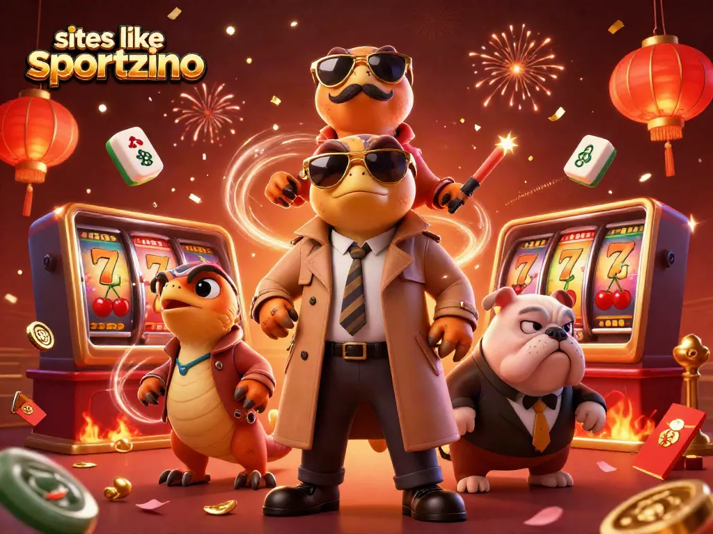 Play slots like Sportzino with raptors in trench coats and a bulldog bouncer at a casino.