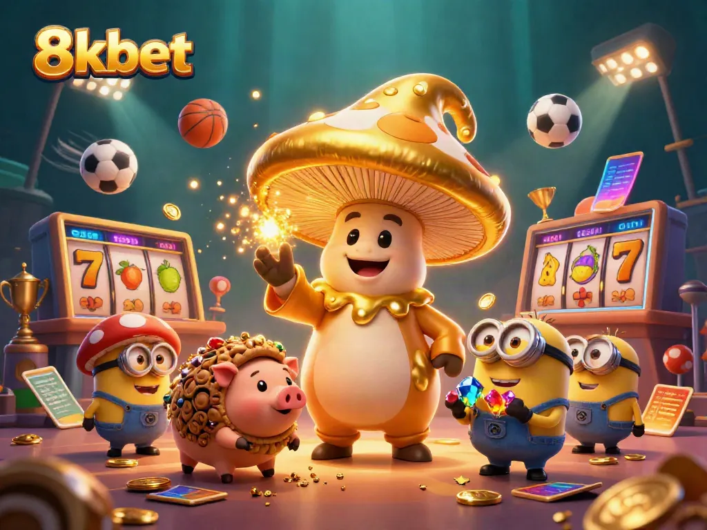 Experience the thrill of 8xbet with magical characters and casino-themed elements.
