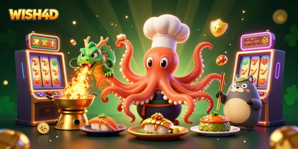 Win big at WISH4D with exciting slots featuring colorful 3D elements in an engaging casino scene.