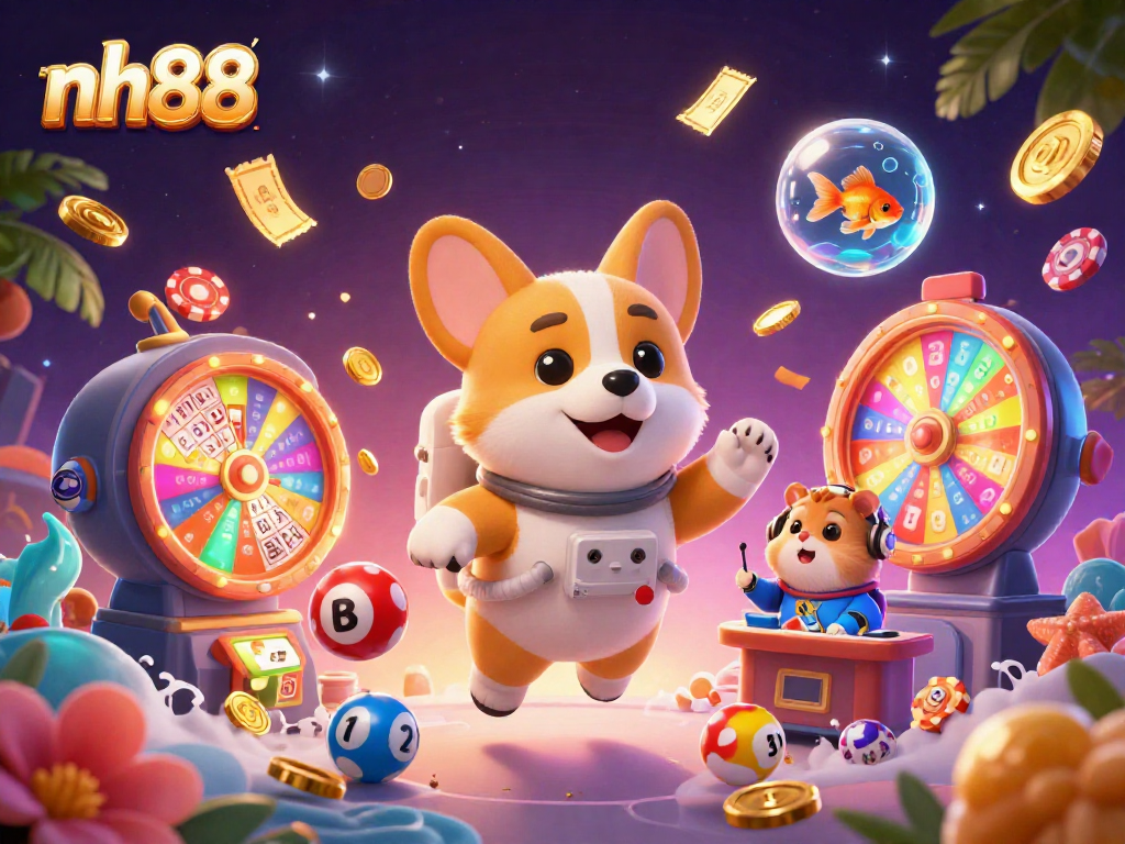 Engage in exciting gambling adventures with nh88 in a dynamic casino space scene.