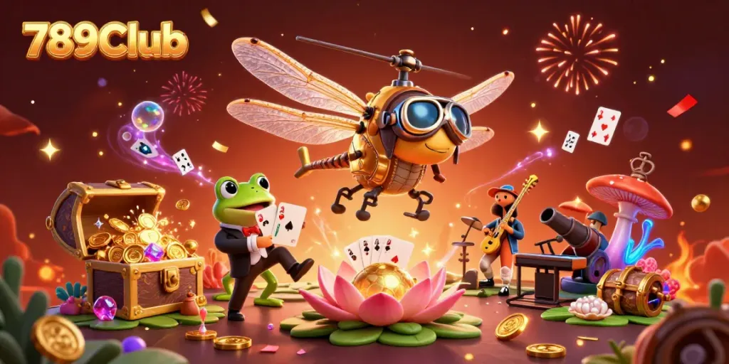 Experience thrilling gameplay at 789Club with a colorful 3D casino celebrating wins and excitement.