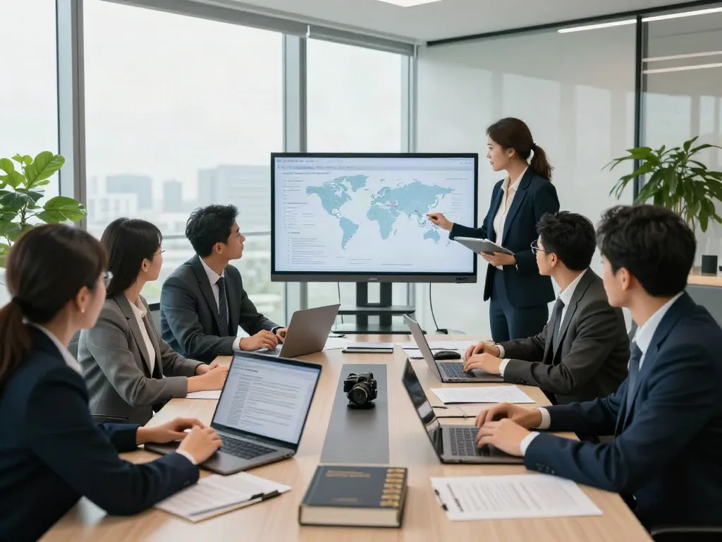 Legal advisors at Lead Roedl collaborating in modern office environment