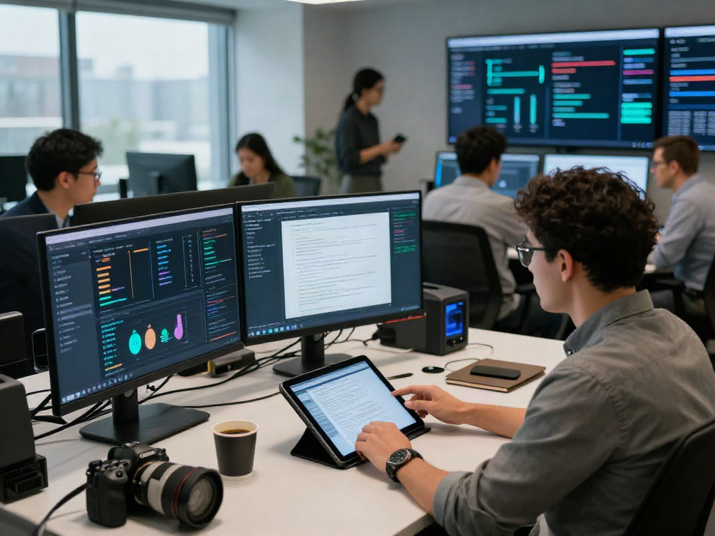 Document fraud detection solution showcased in a cybersecurity operations center with analysts reviewing alerts and analytics.