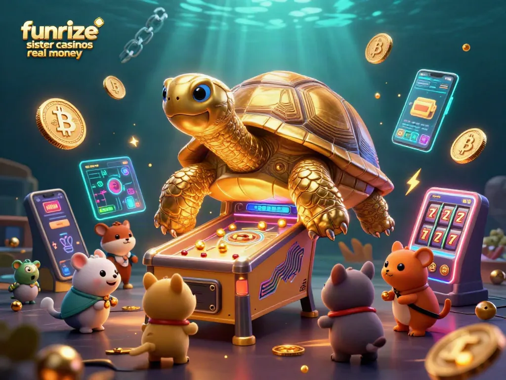 Experience thrilling gameplay at funrize sister casinos real money with this interactive 3D illustration showcasing vibrant casino elements.
