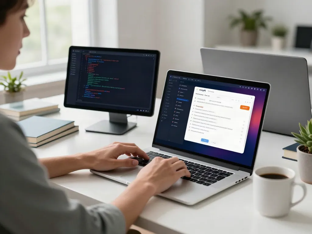 Configuring v2rayN software in a modern tech workspace.