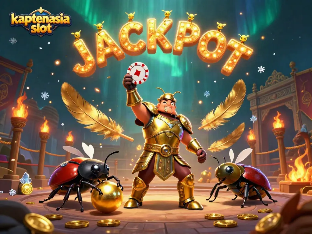 Menangkan jackpot besar di permainan kaptenasia slot dengan simbol-simbol berkilau dan elemen permainan kasino lainnya.