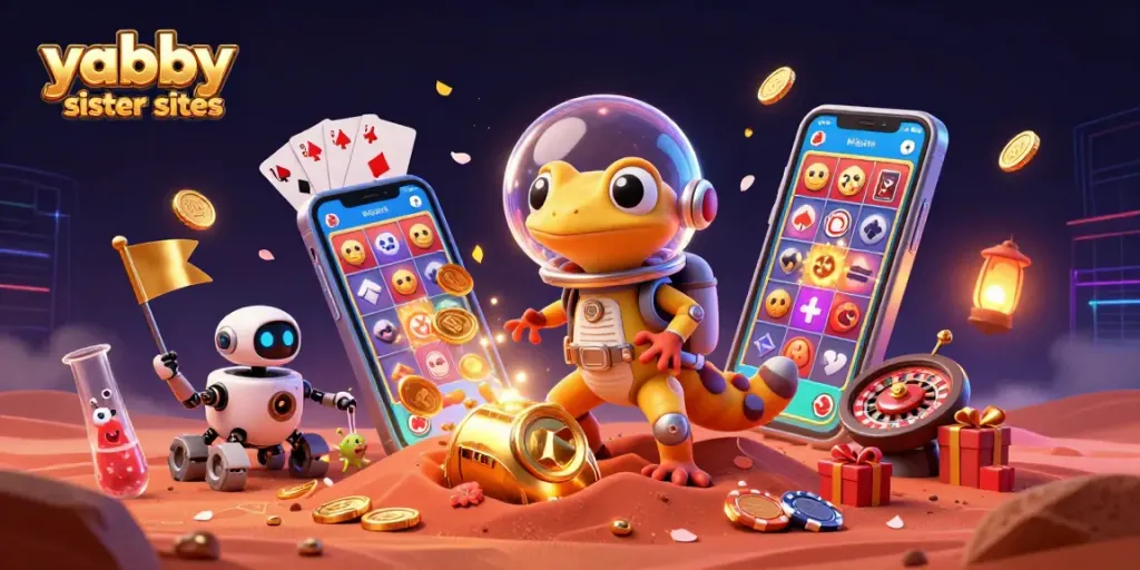 Engage with yabby sister sites by playing colorful slot games in an alien casino on Mars.